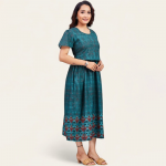 Women Printed Maternity Fit & Flare Maxi Dress